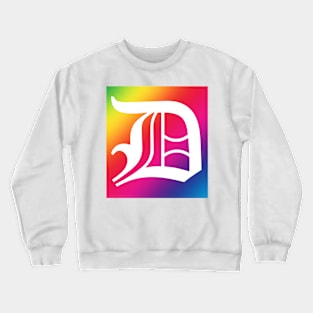 Rainbow White Letter D Crewneck Sweatshirt